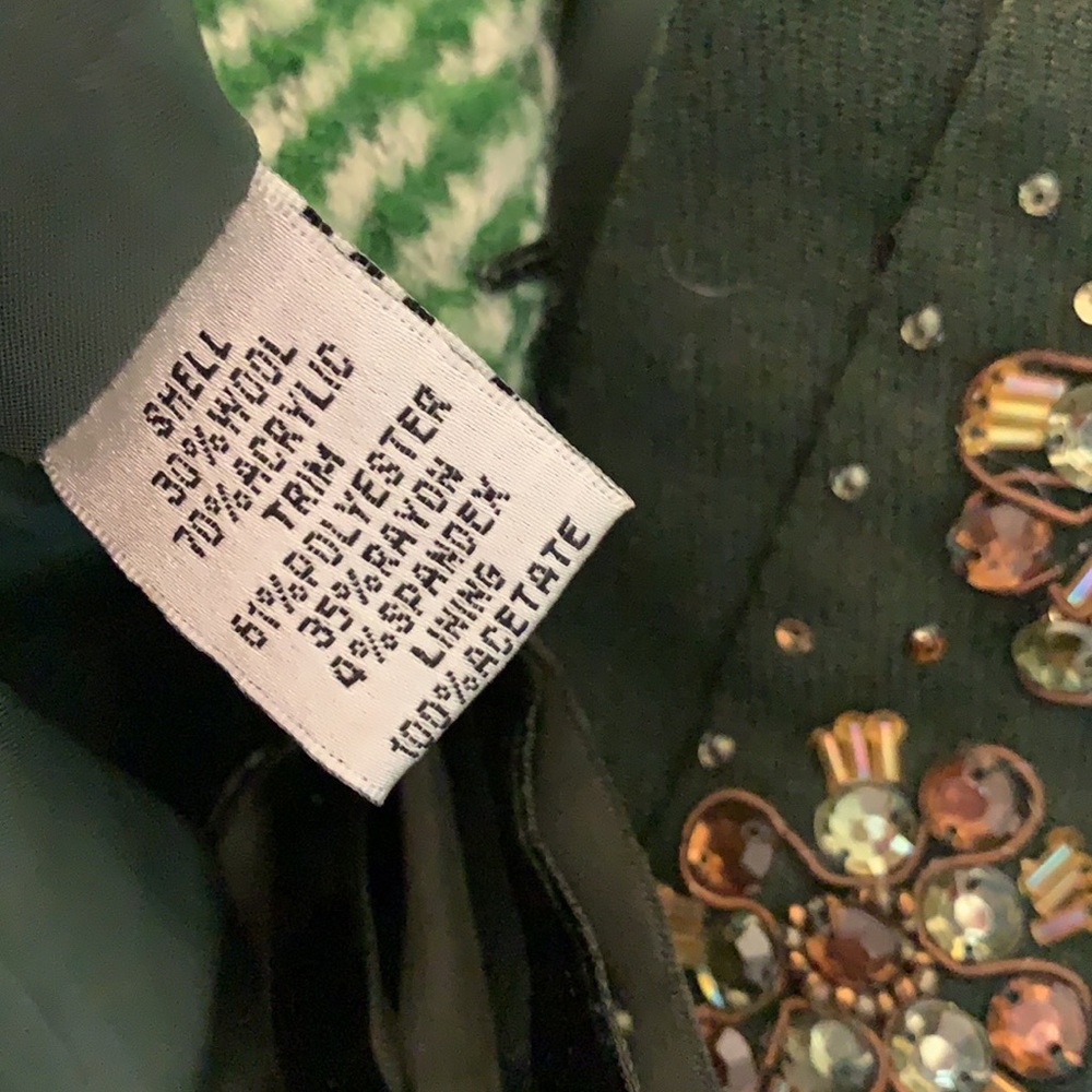 Cache Size 2 Wool Blend Blazer With Beaded Trim! - image 6